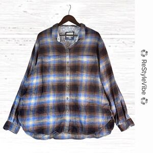 AMERICAN EAGLE AE Men’s Size XL Shirt Plaid Flannel Button Down Vintage 90s Y2K